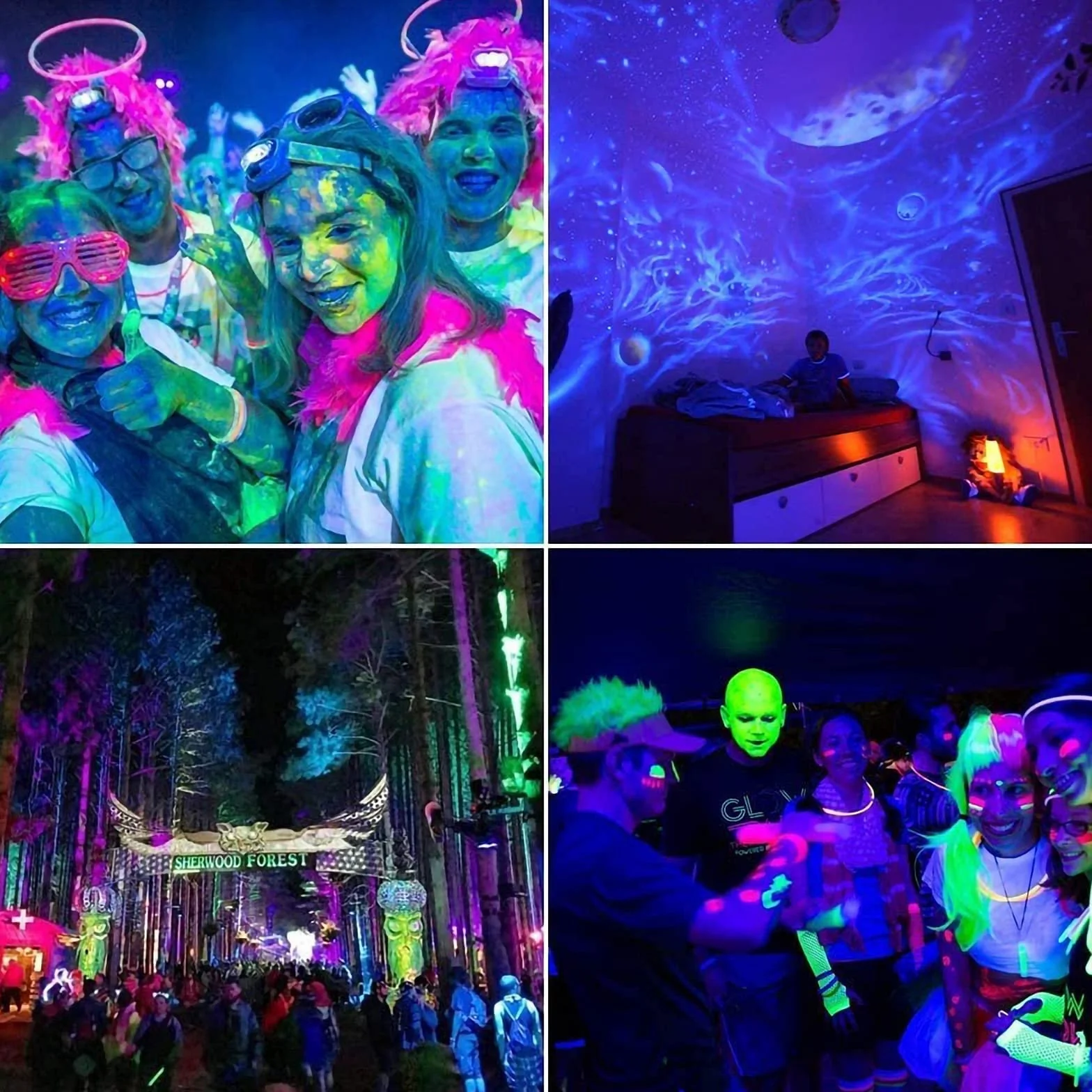 Eleganted Foco UV 30W, UV Luz Negra 365nm Inundación, Foco UV Ultravioleta Luz Fluorescente Lámpara de Escenario para Bar Club DJ Discoteca Fiesta KTV Pinta Corporal Gimnasio Halloween