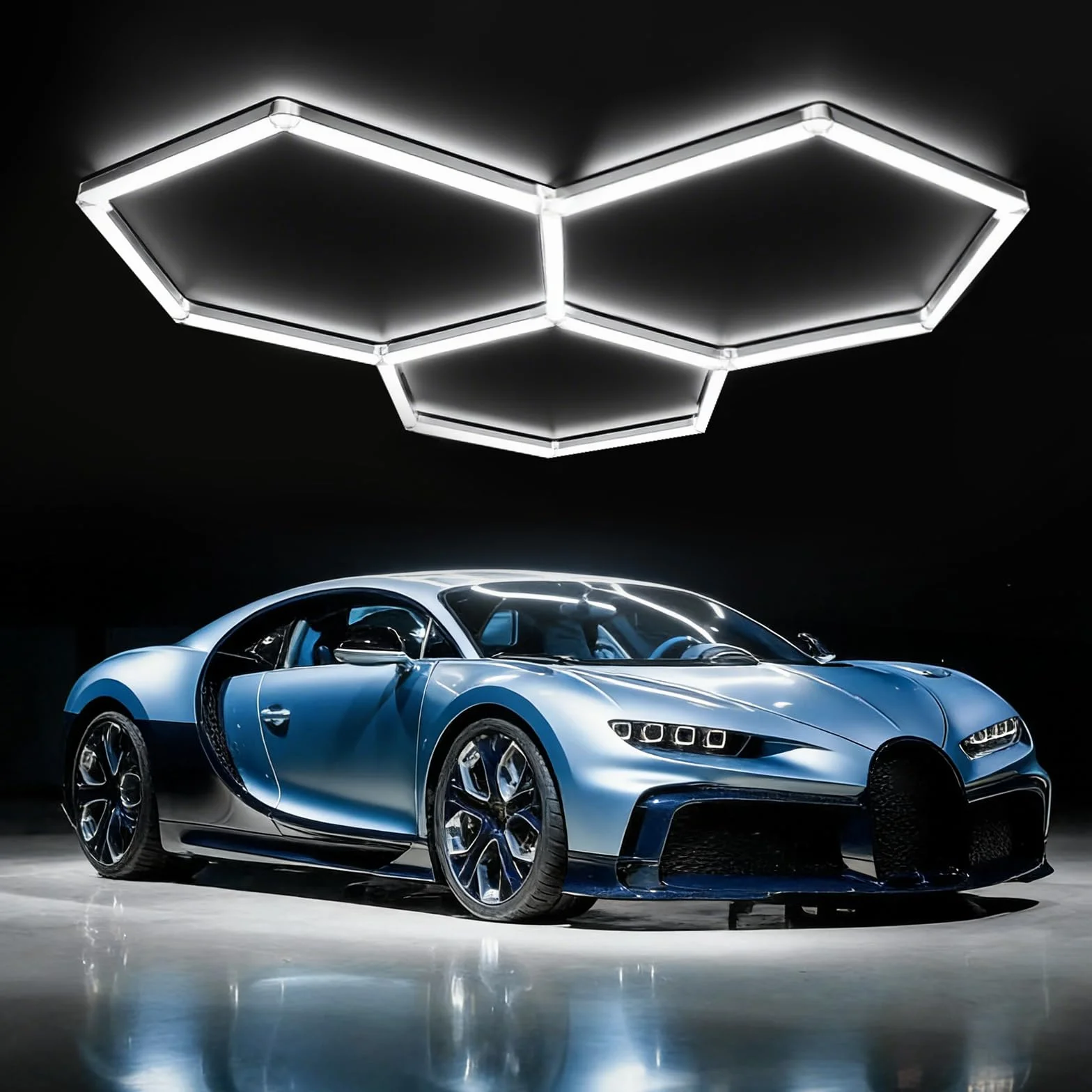 Lámpara de techo LED hexagonal 128W 6500K para garaje taller almacén