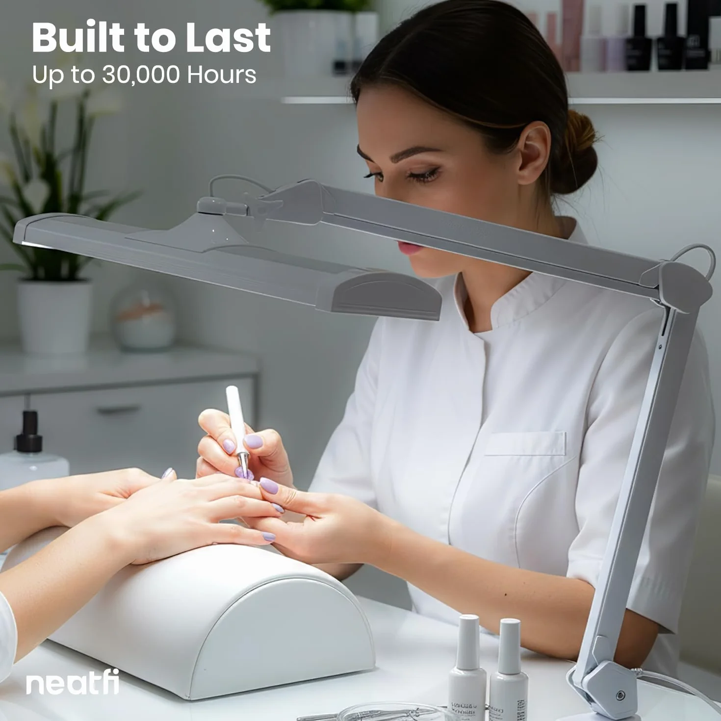 Neatfi Ultra LEDLámpara de Escritorio, regulable, 45W, lámpara de tarea que cuida los ojos para lectura, manualidades (Blanco)