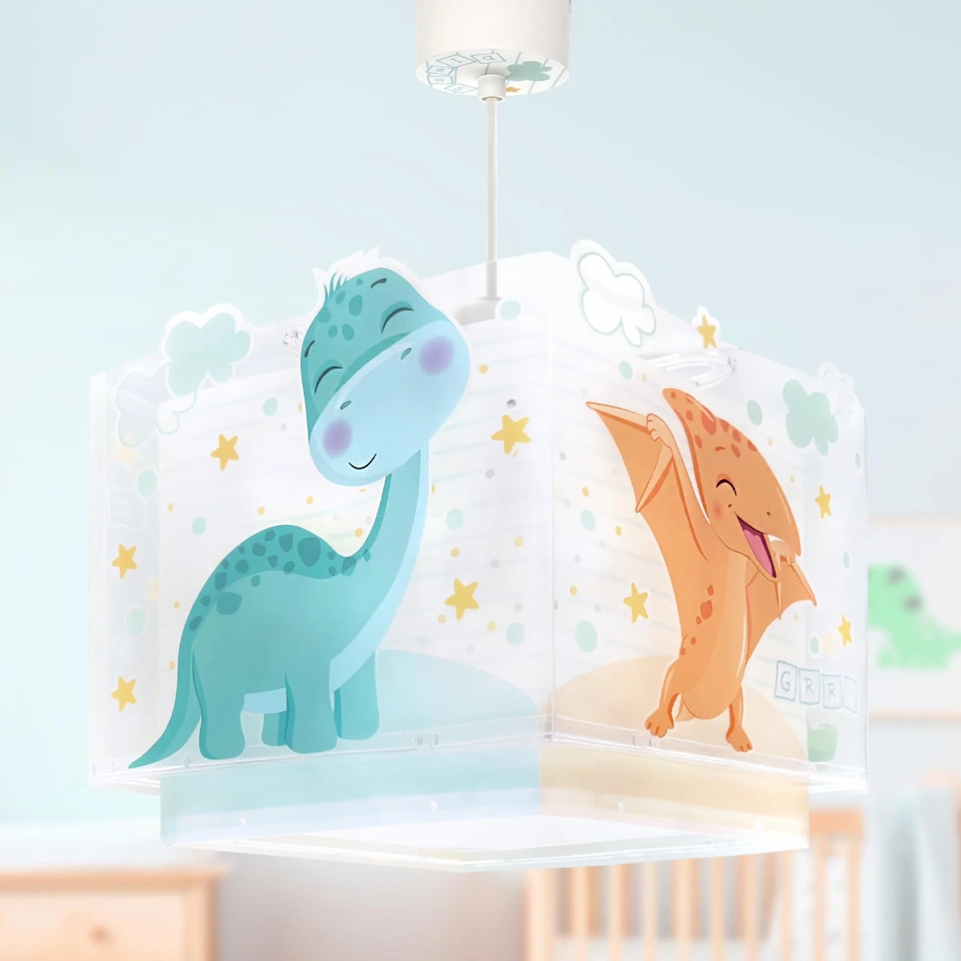 Dalber Lámpara De Techo Colgante Infantil Baby Dinos Dinosaurios