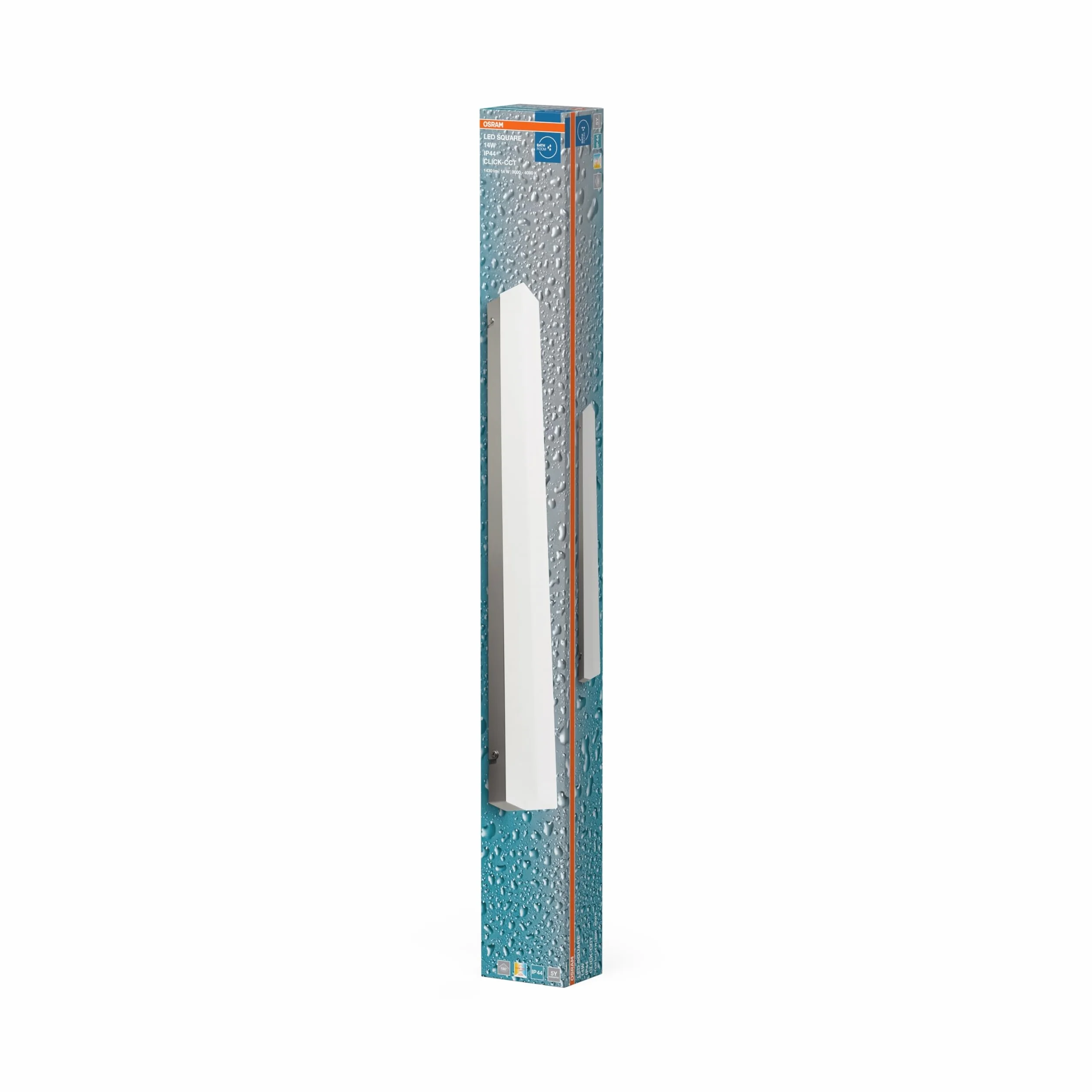 OSRAM LED Square aplique/plafón baño en blanco de aluminio, temp color ajustable con interruptor pared, protección IP44, montaje superficie interior