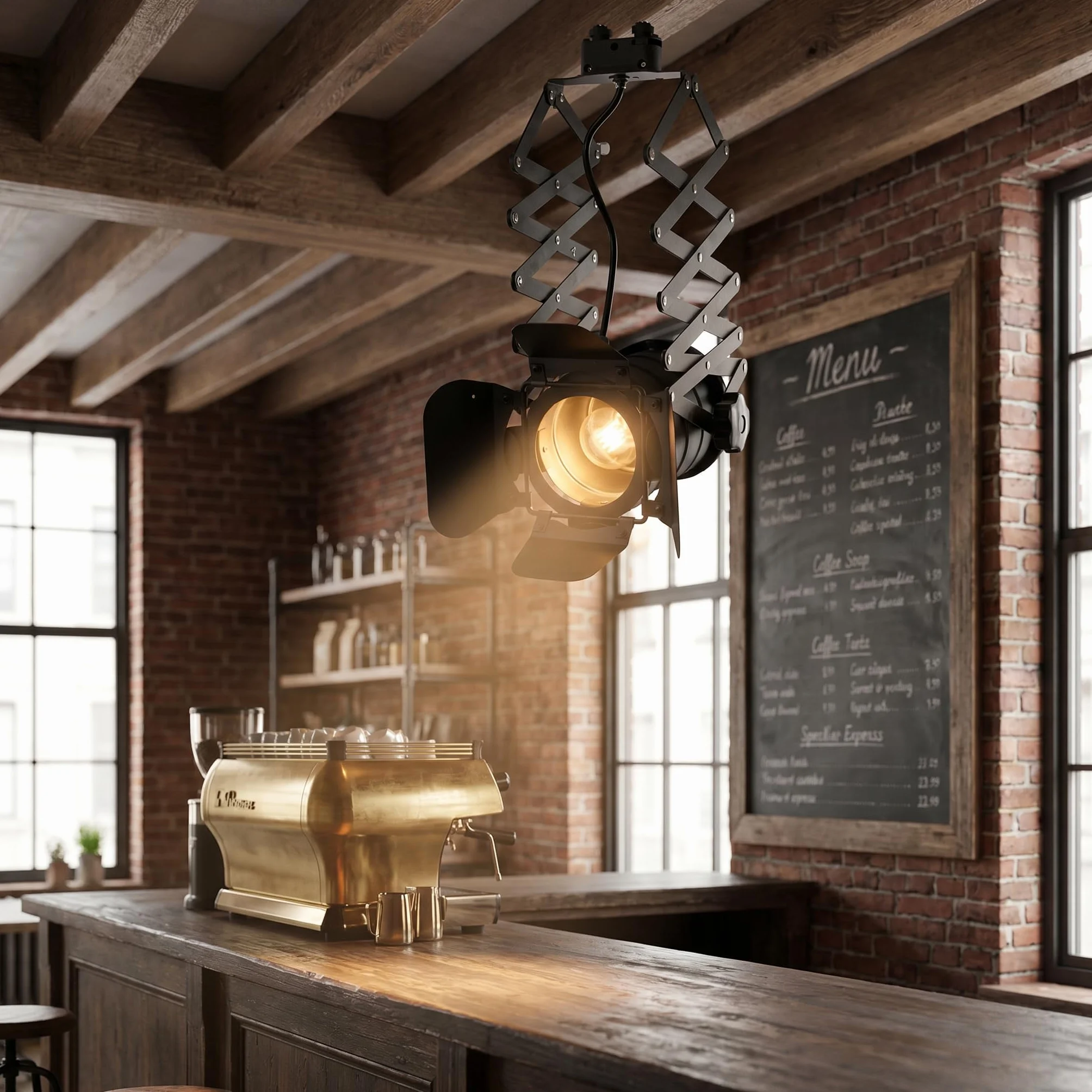 BARCELONA LED Foco de Carril Monofásico E27 Orientable Extensible Cinema Lámpara Estilo Cine Vintage Industrial Aluminio Negro Iluminación Direccional