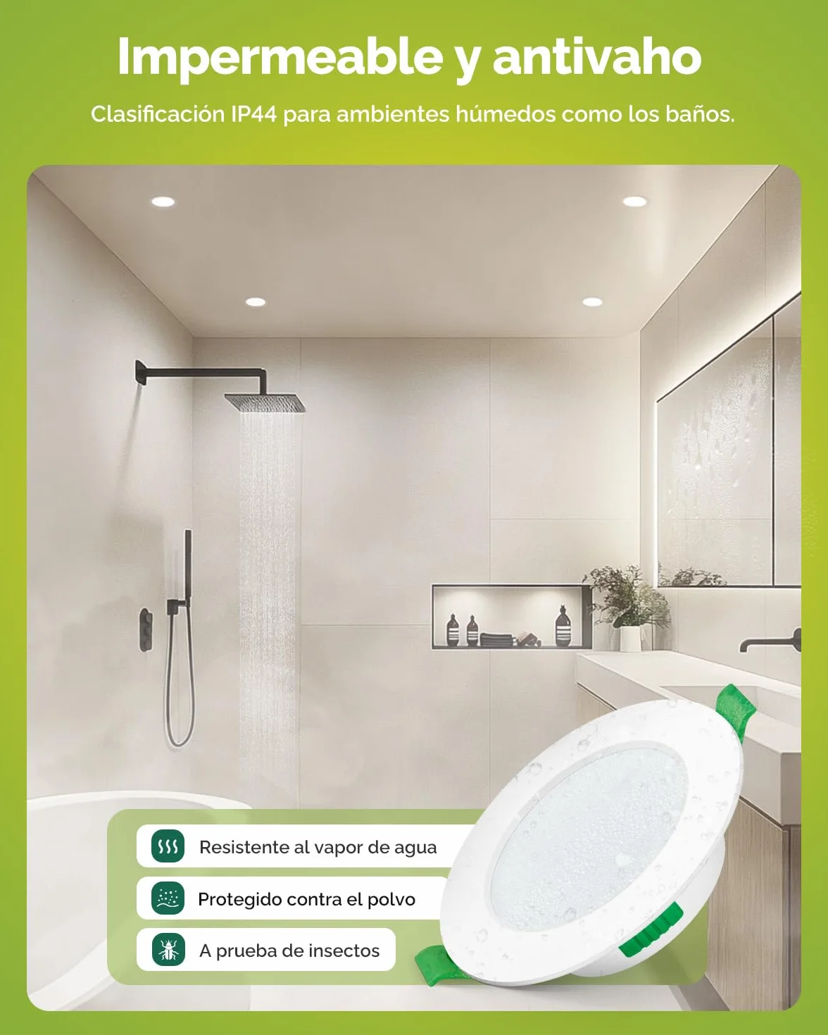 Fondiiz 12 Pack Downlight LED Techo Empotrable, 6W 220V IP44, Corte 75-90mm, Diámetro 98mm