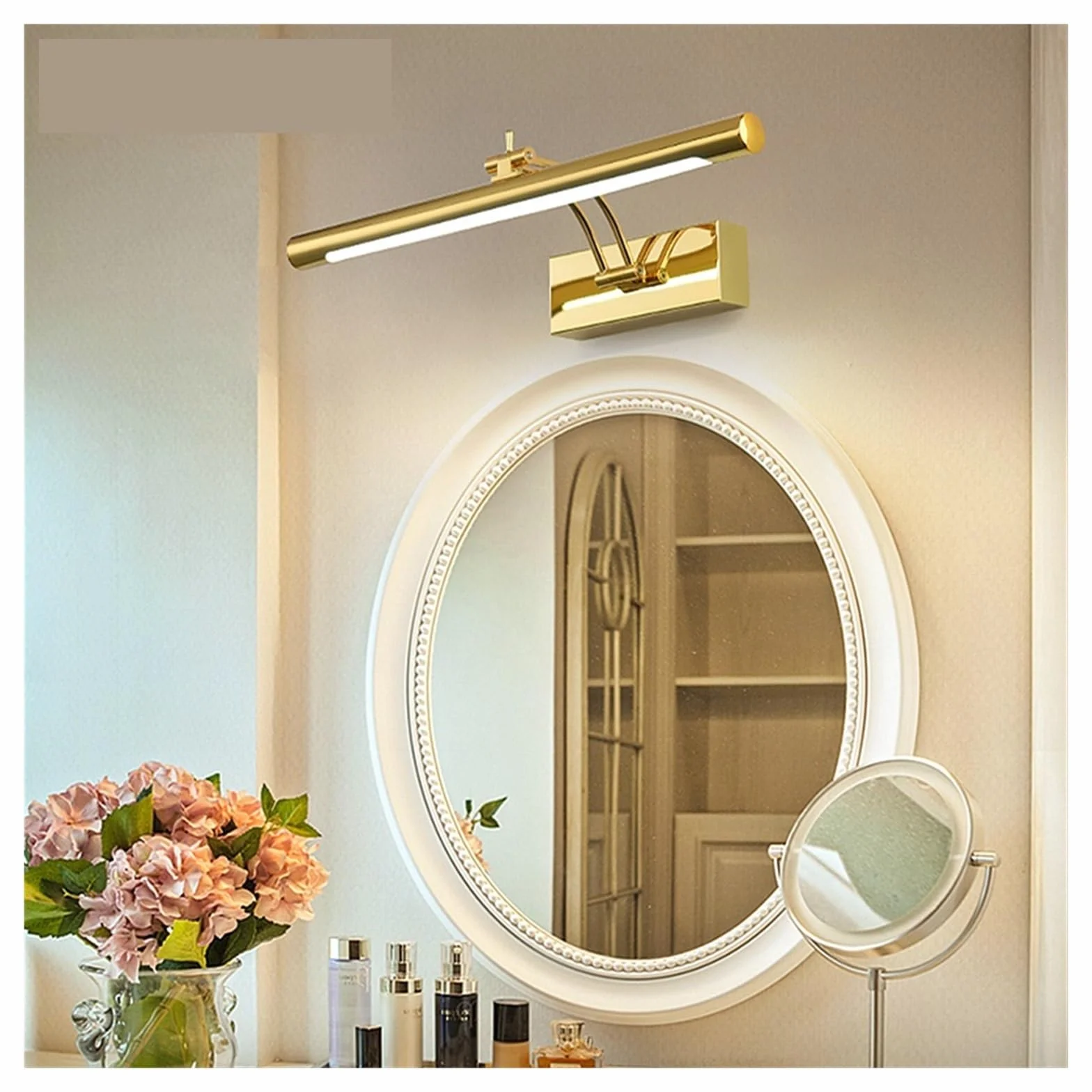 Lámpara de pared LED moderna baño acero inoxidable resistente al agua L40/55/70CM con interruptor