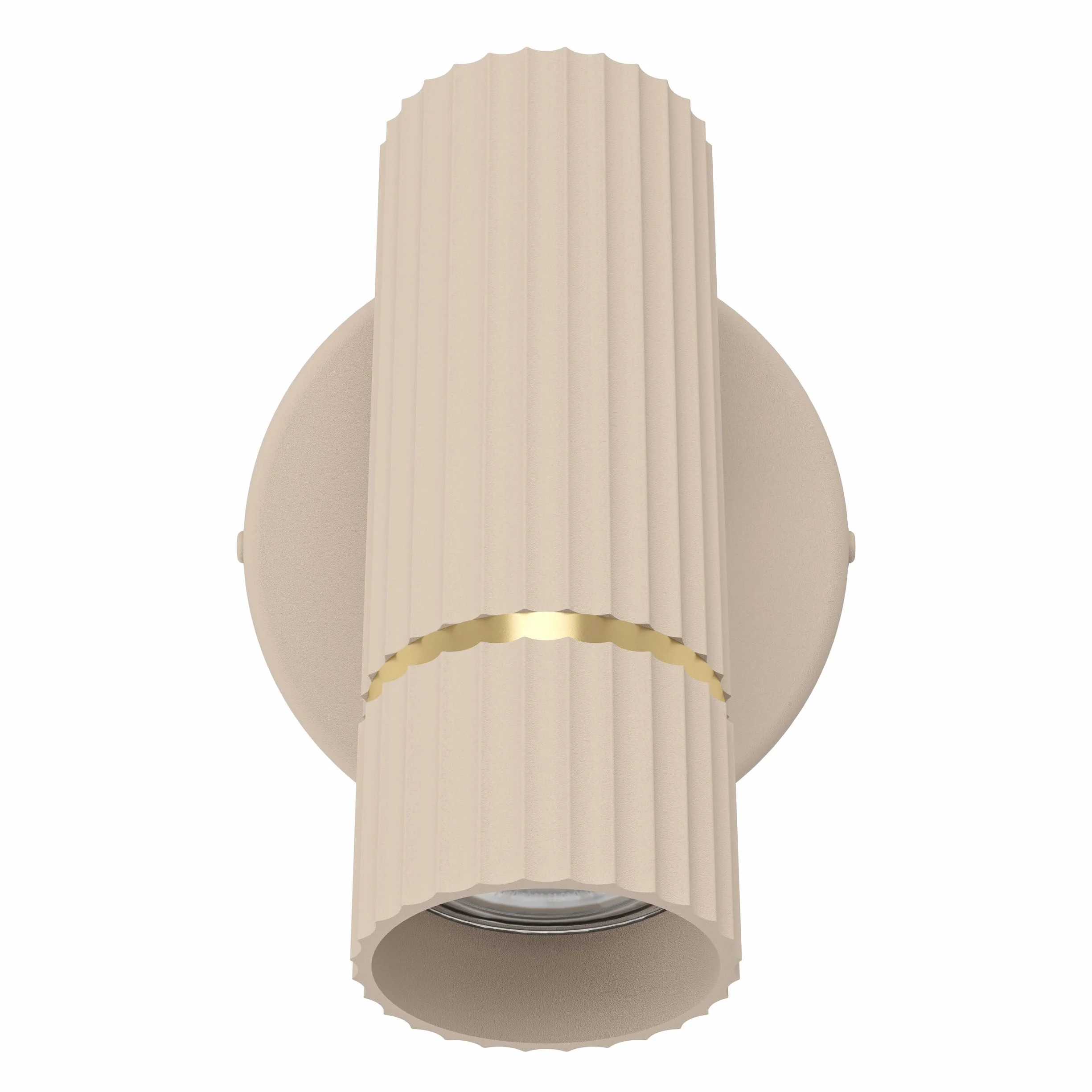 Eglo Caminia Lámpara de pared con foco orientable, interruptor y bombilla GU10, blanco cálido, metal beis y dorado