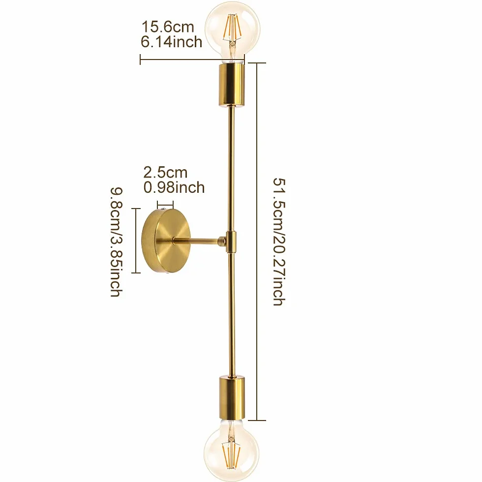 Lámpara de Pared Moderna, Aplique Industrial, Accesorio de Iluminación Vintage para Baño, Tocador, Pasillo, Cocina [E27]
