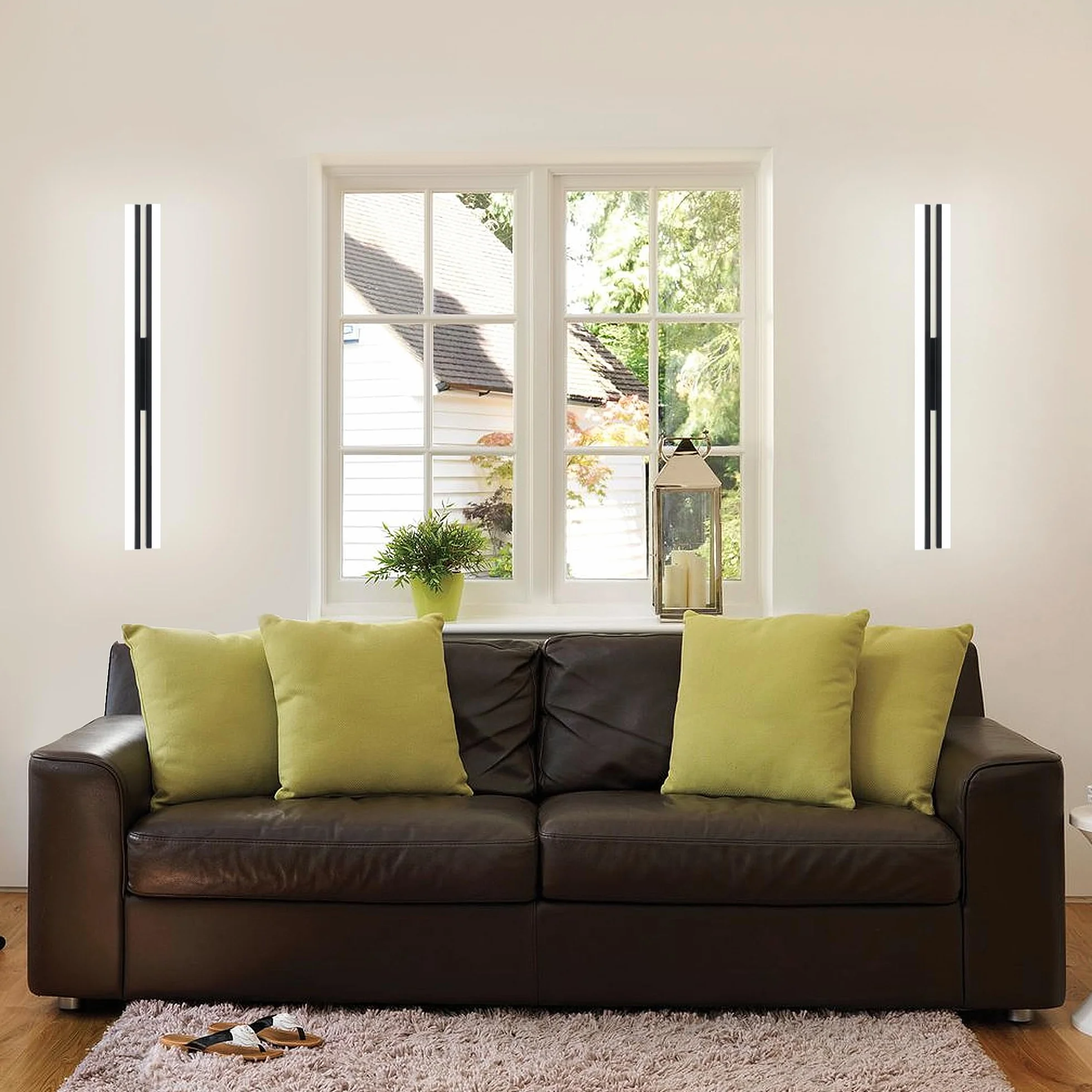 MantoLite LED Lámpara de Pared 60CM 24W IP44 6000K Negro Mate Aplique para Baño y Cuadros
