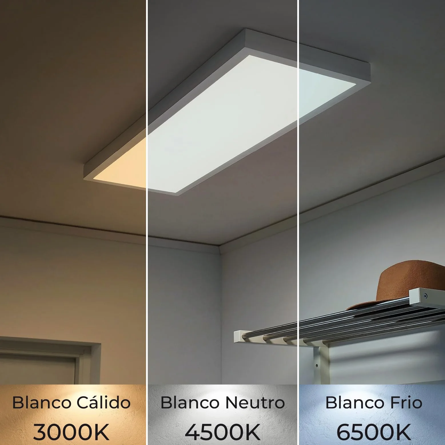 Plafon LED Panel Superficie 120x30cm 48W CCT 5000 Lumenes
