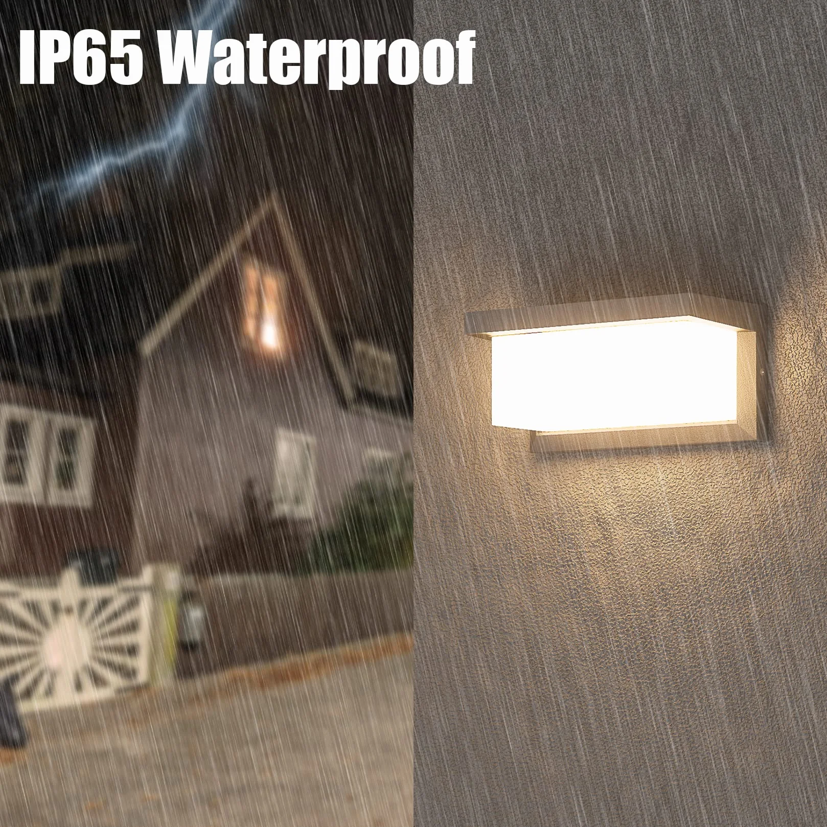 Klighten 24W 3000K IP65 Aplique LED Exterior Aluminio Rectangular Antracita