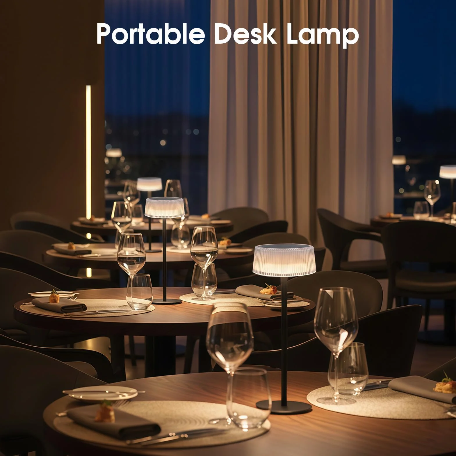 Lámpara de Mesa LED Inalámbrica Recargable 4000 mAh Solar USB-C Táctil 3 Temperaturas IP65 Exterior Terraza Jardín