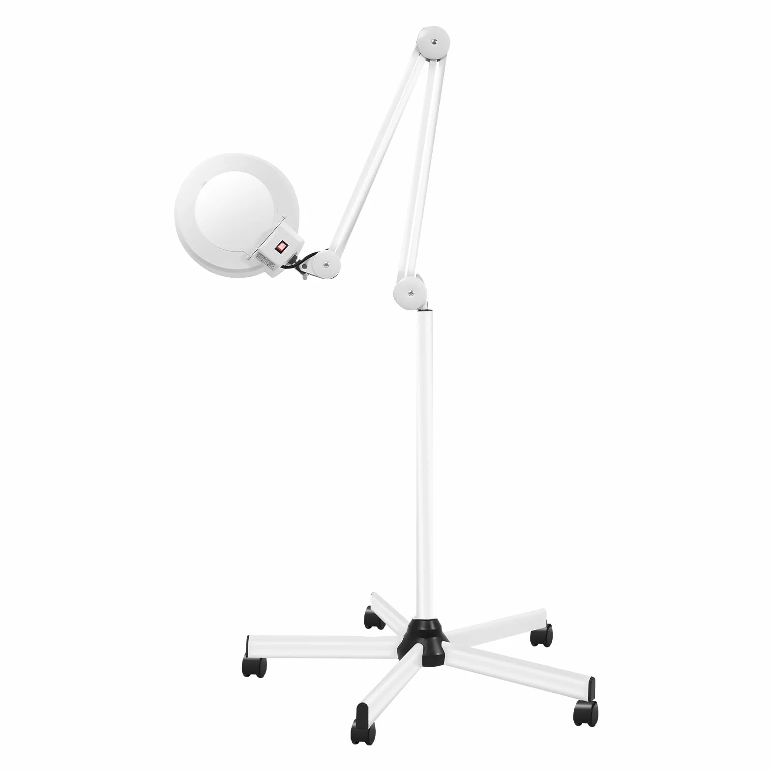 Lámpara LED con lupa 125 mm 5 dioptrías de pie trípode blanco
