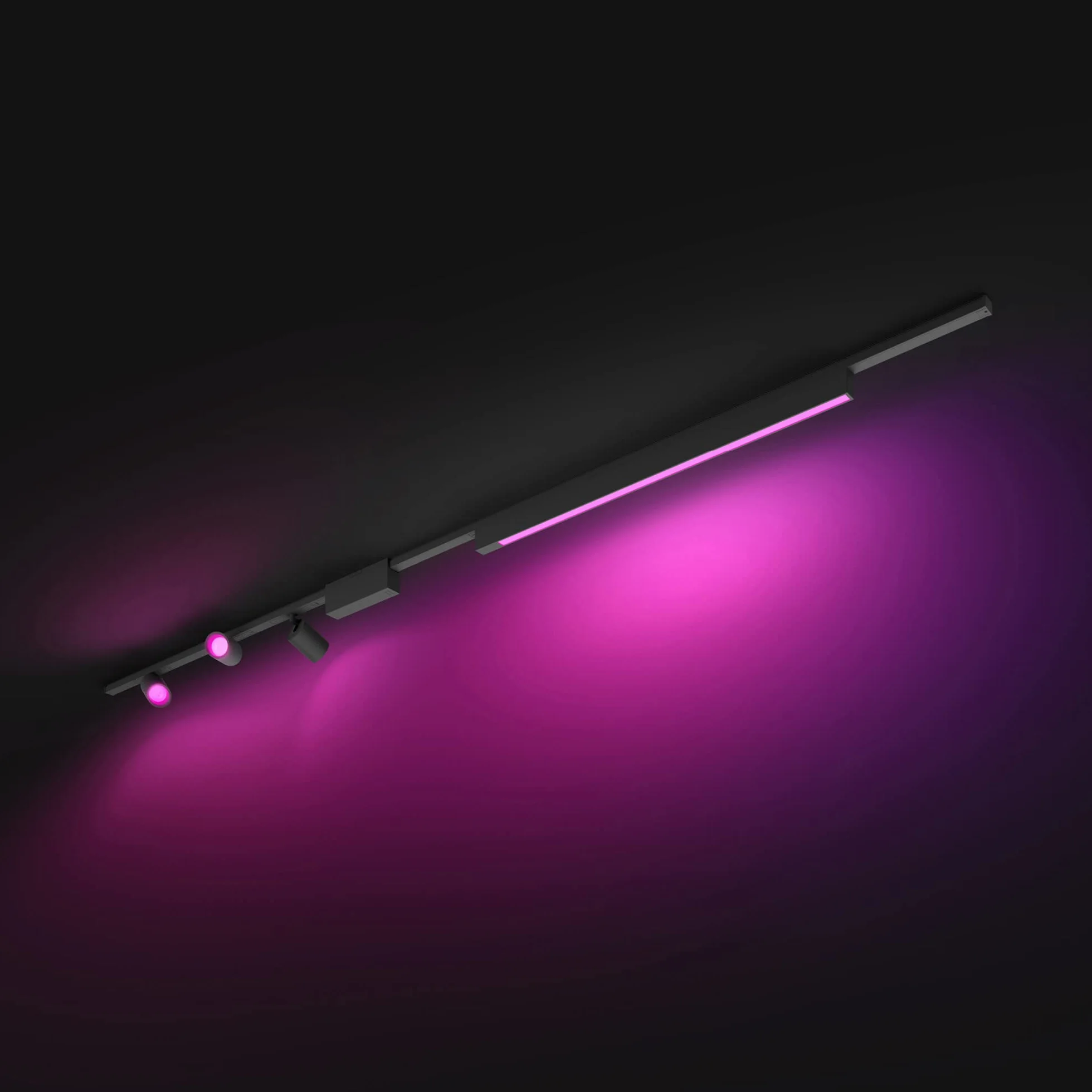 Philips Hue Perifo Iluminación en carril Luz Blanca y de Colores Set 271,5cm 3 focos Negro