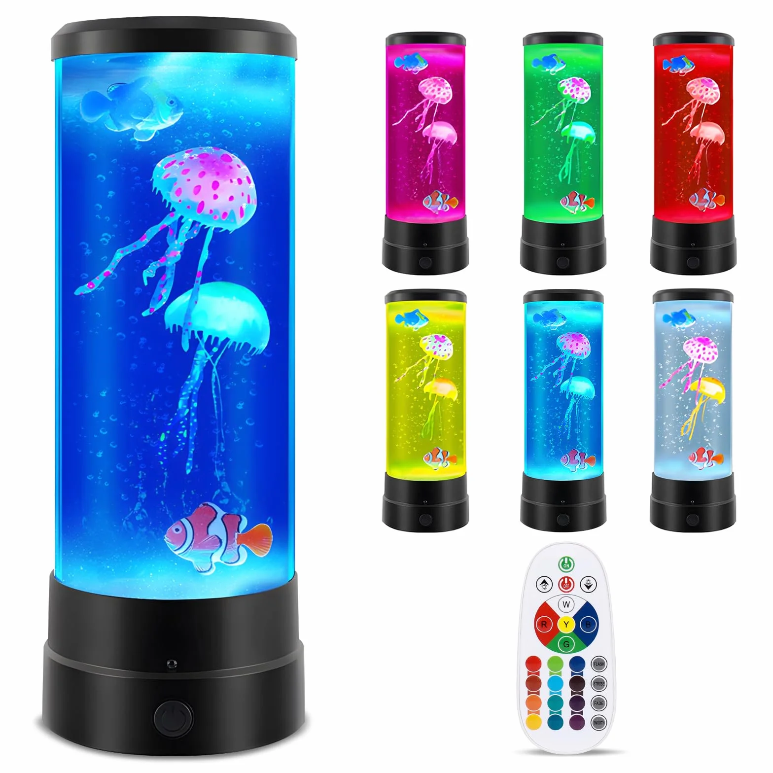 Ambesty Lámpara de Lava Medusas 17 Colores LED con Mando a Distancia