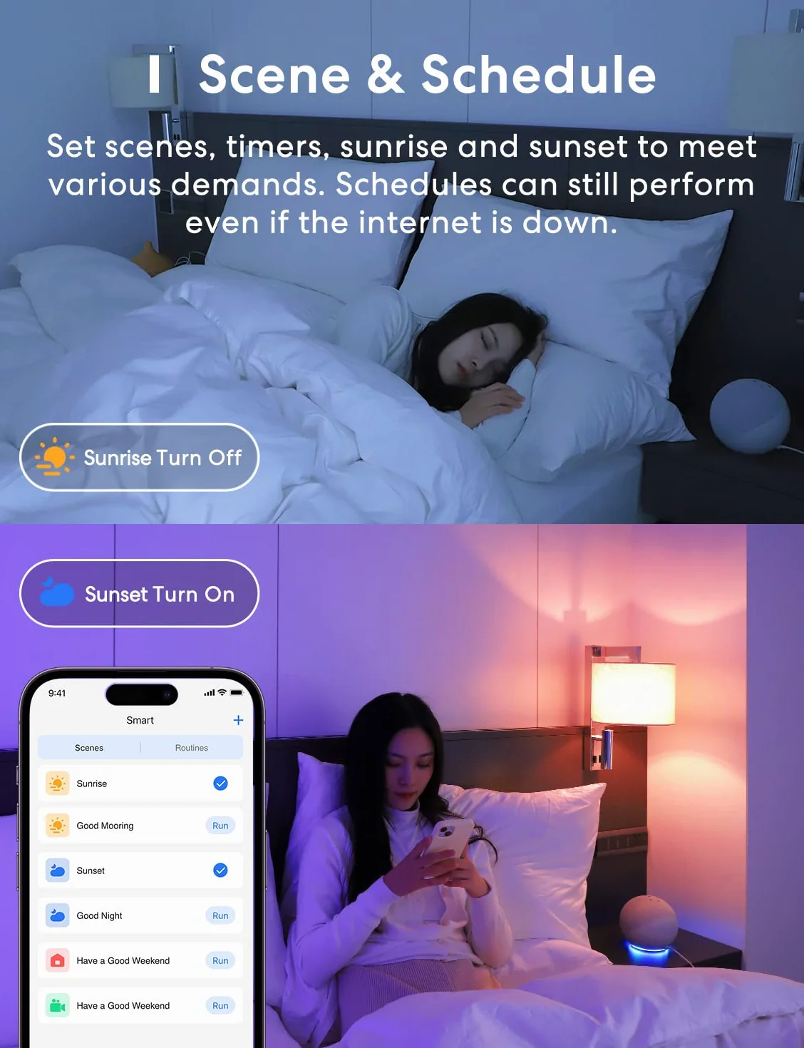 Meross Bombilla Inteligente Alexa, Bombilla LED E27 para Apple HomeKit, Google Home y SmartThings, RGBWW, 2700-6500K, Pack de 4