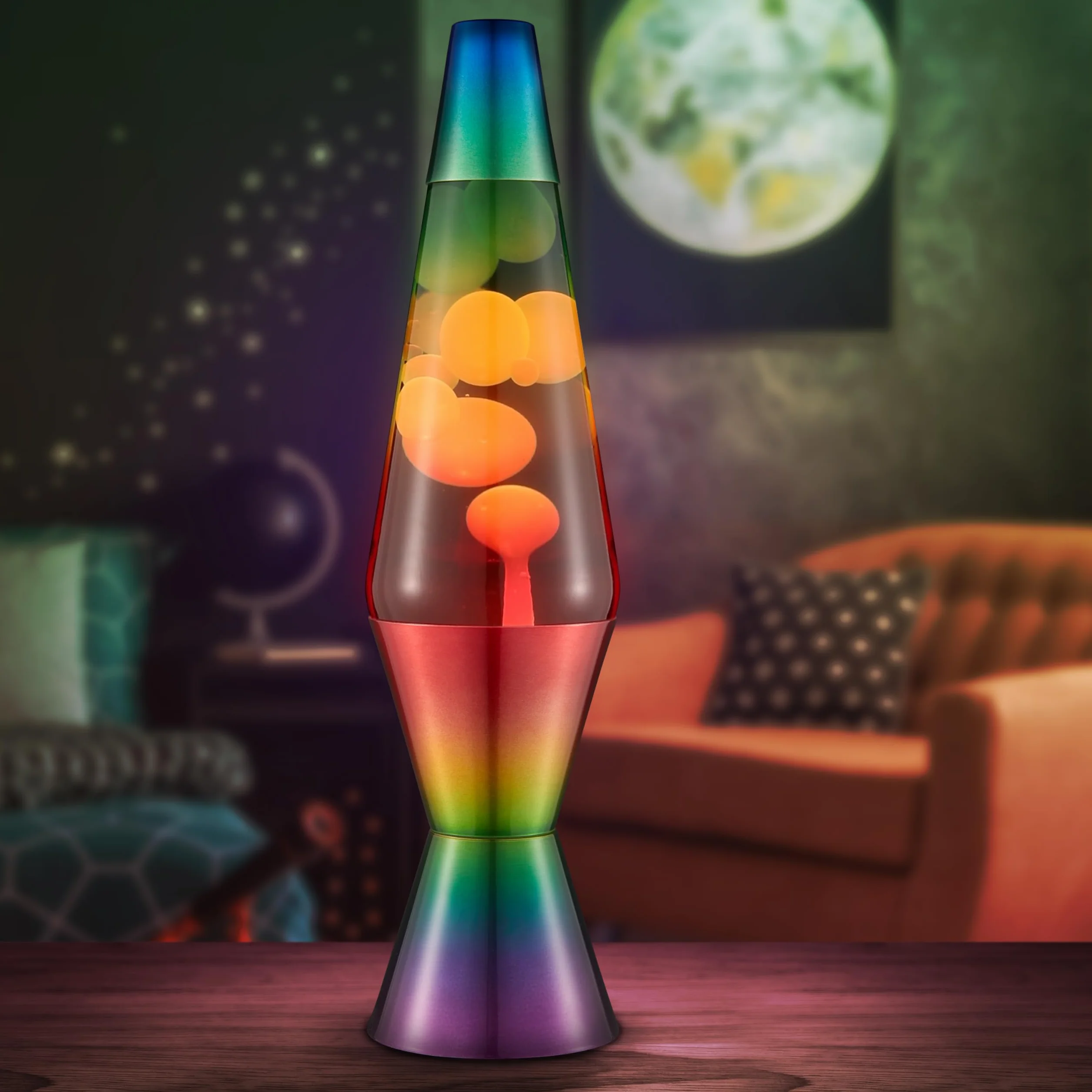 Lava® Lampada Arcobaleno 2513 Globo Tricolore Dipinto a Mano 14,5 Pollici