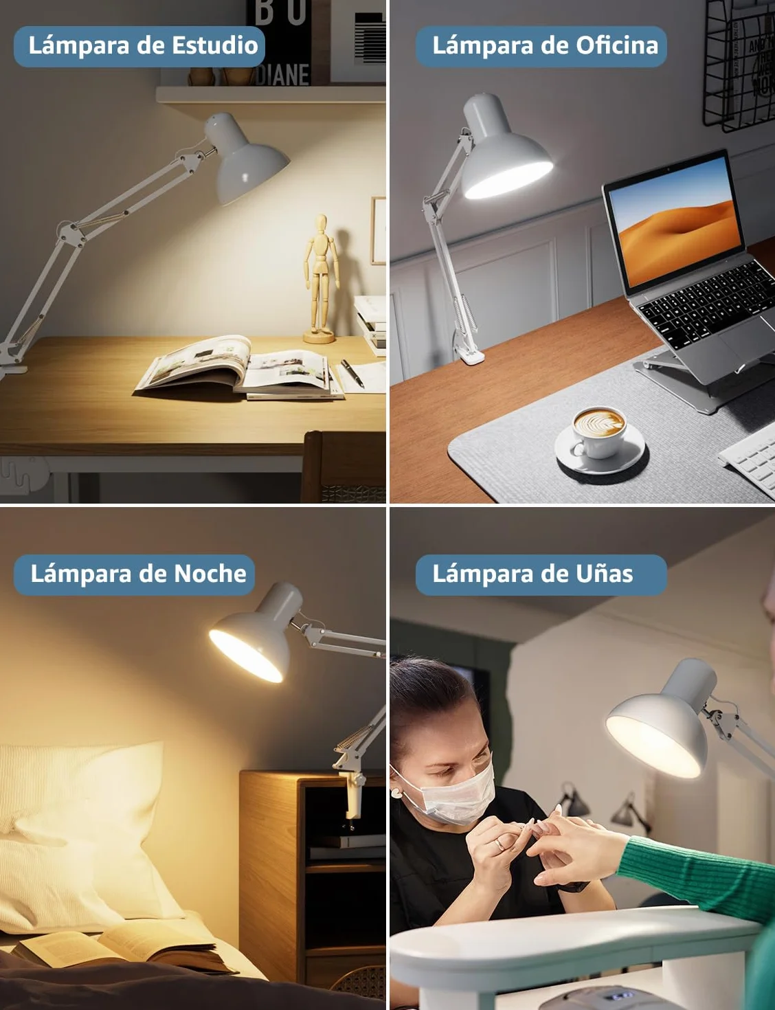Lepro Lámpara Escritorio LED Industrial con Abrazadera Ajustable, Flexo LED Metal Vintage 40W, E27