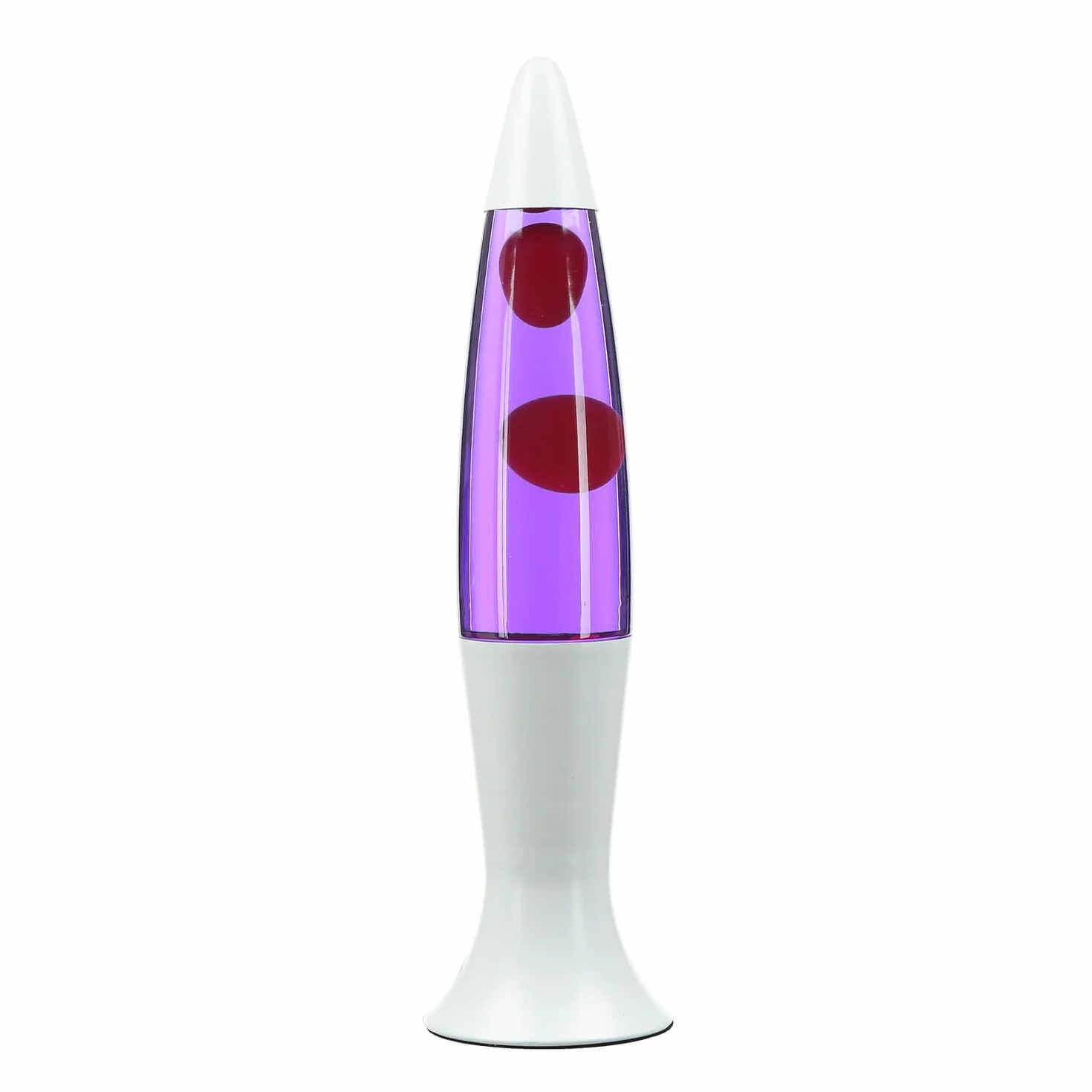Easylight Lámpara de lava vidrio aluminio blanco púrpura rojo H:40 cm G9 ROXY