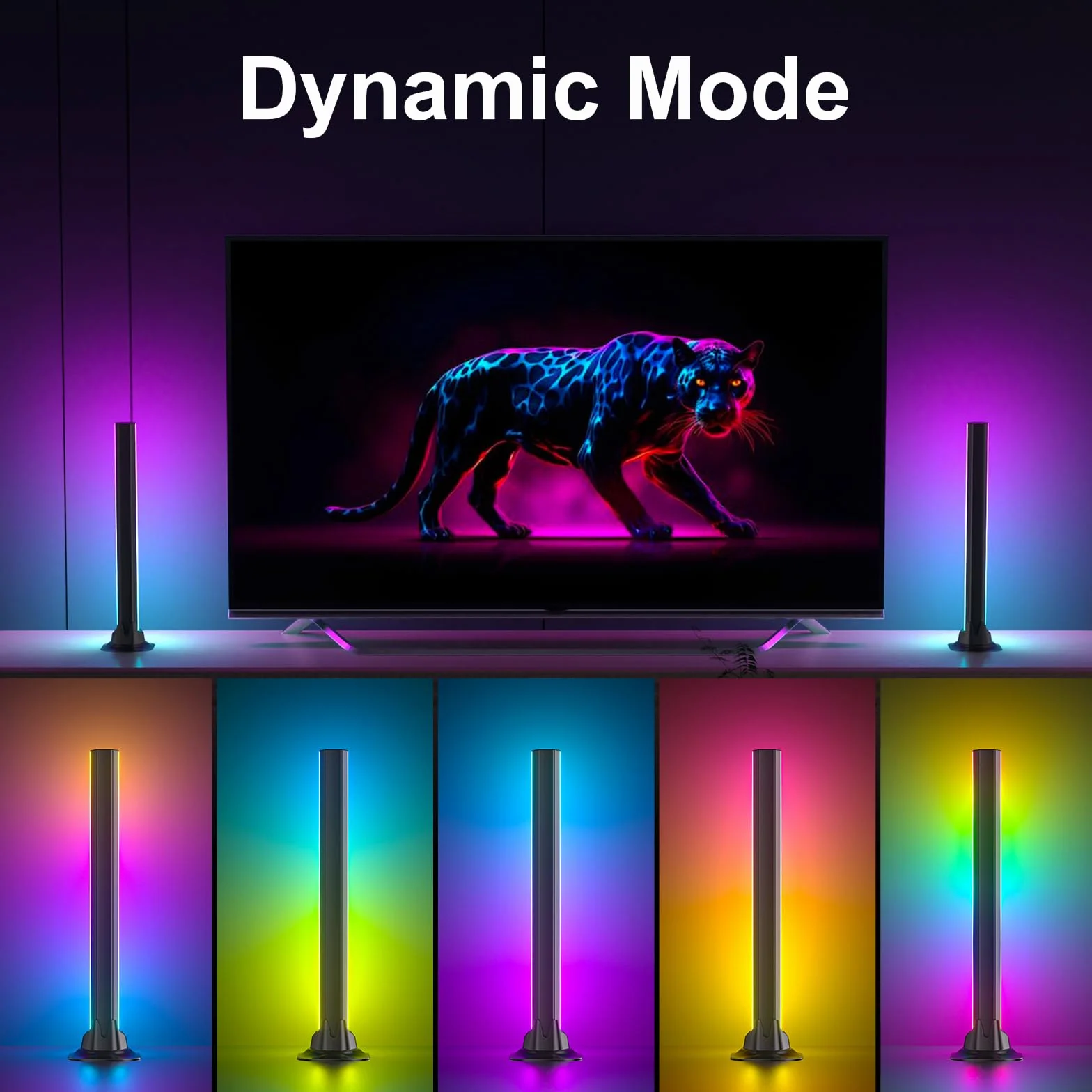 Barras de Luz LED RGBIC 32 cm para TV y Monitor, Retroiluminación 300°, Control por App y Sincronización Musical, Luz Ambiente para Escritorio Gaming