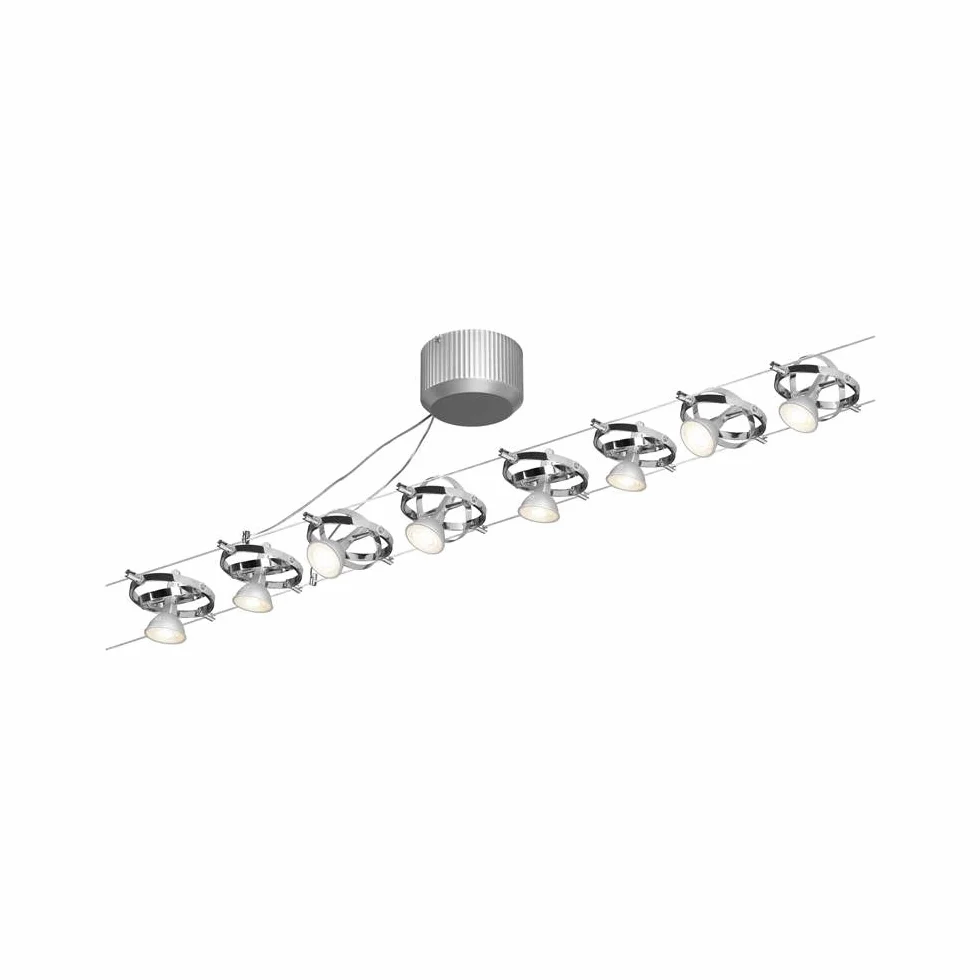 Paulmann Set Cardan Cableado Corriente Continua 8x10W GU5,3 Regulable Lámpara LED