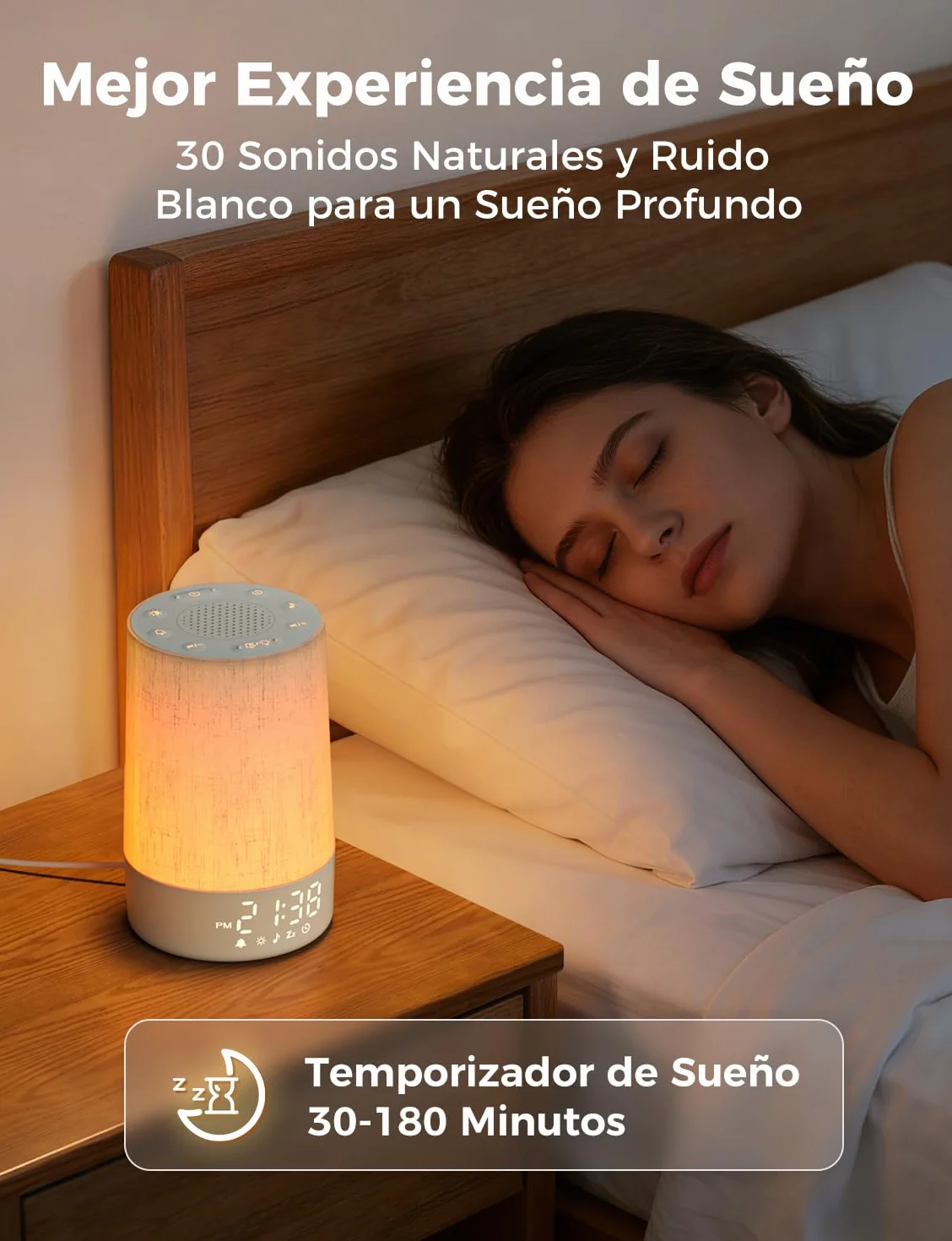 LIORQUE Despertador Amanecer Luz Natural 10 Niveles Brillo 30 Melodías Temporizador Sueño Alarma Snooze