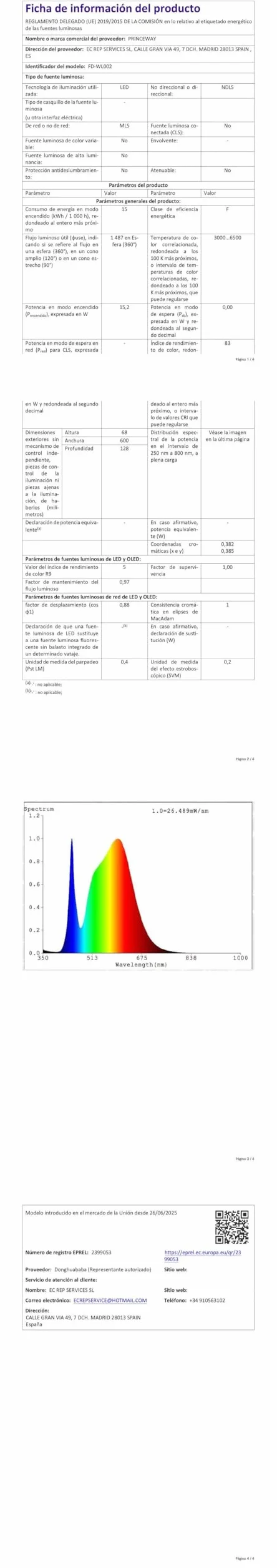 Lámpara Aplique de Pared LED 60cm 15W 1500Lm IP44 Plateada Luz Cálida Neutra Fría