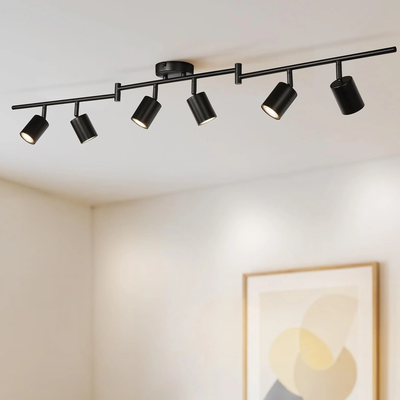 Gr4tec Lámpara de Techo Orientable 6 Focos LED GU10 Negro