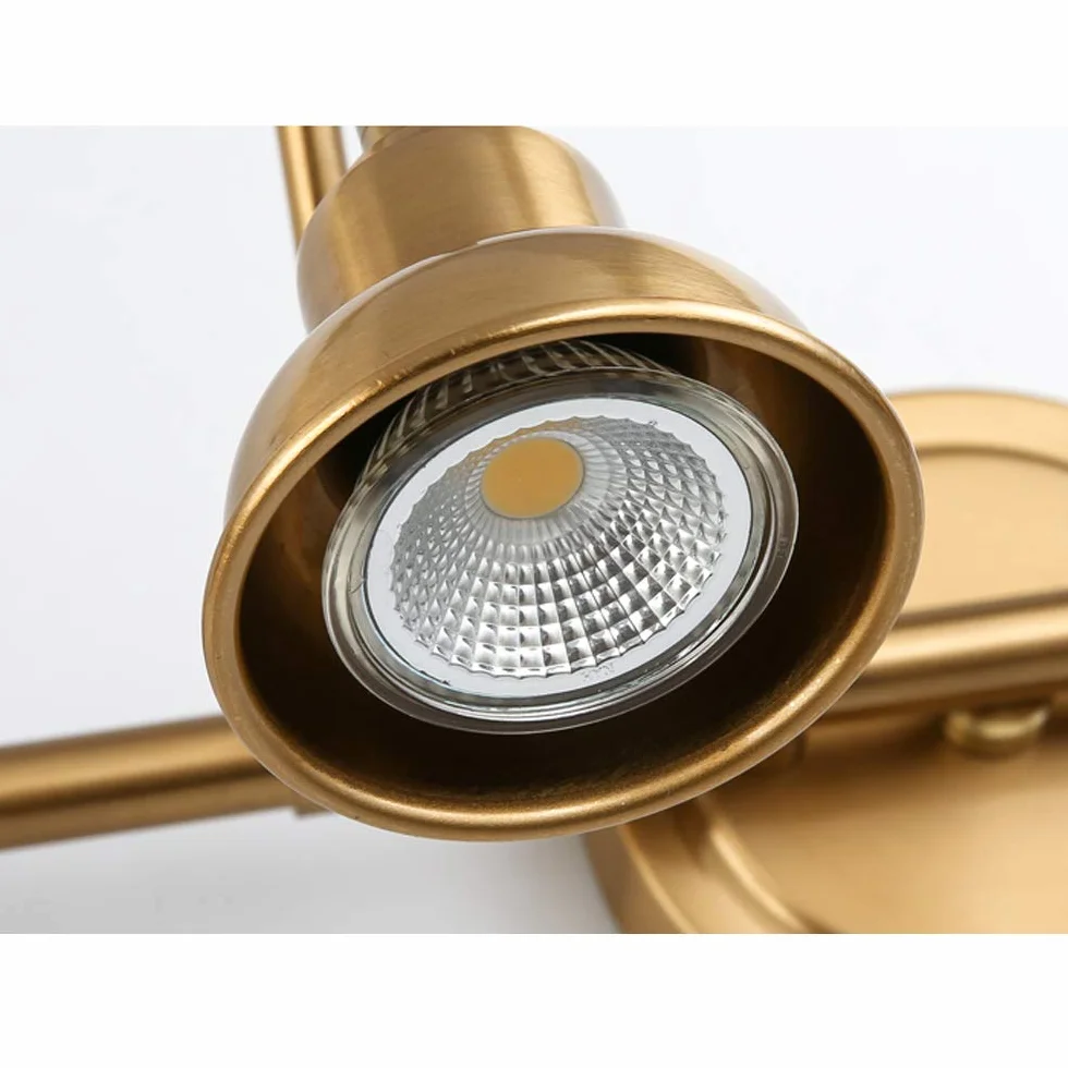Lámpara LED Retro Antigua de Espejo de Baño, Aplique de Latón, 15W, D53cm, Luz Natural