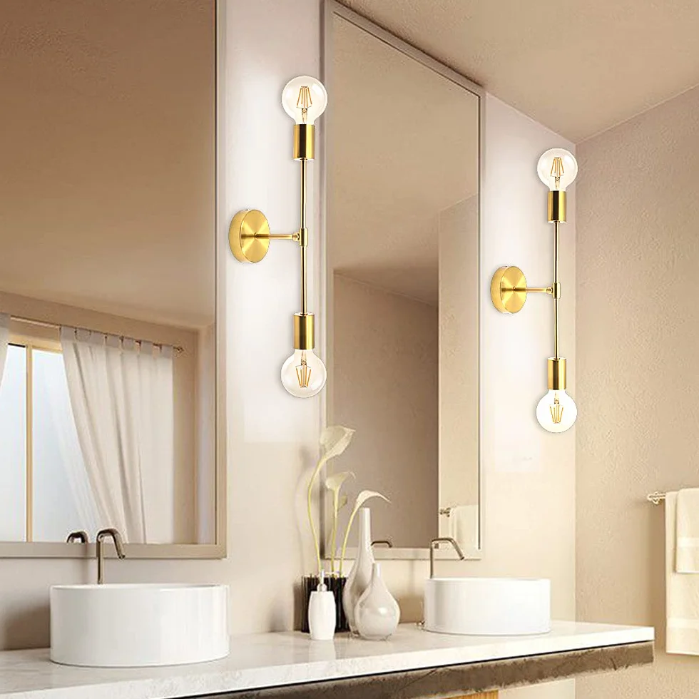 Lámpara de Pared Moderna, Aplique Industrial, Accesorio de Iluminación Vintage para Baño, Tocador, Pasillo, Cocina [E27]