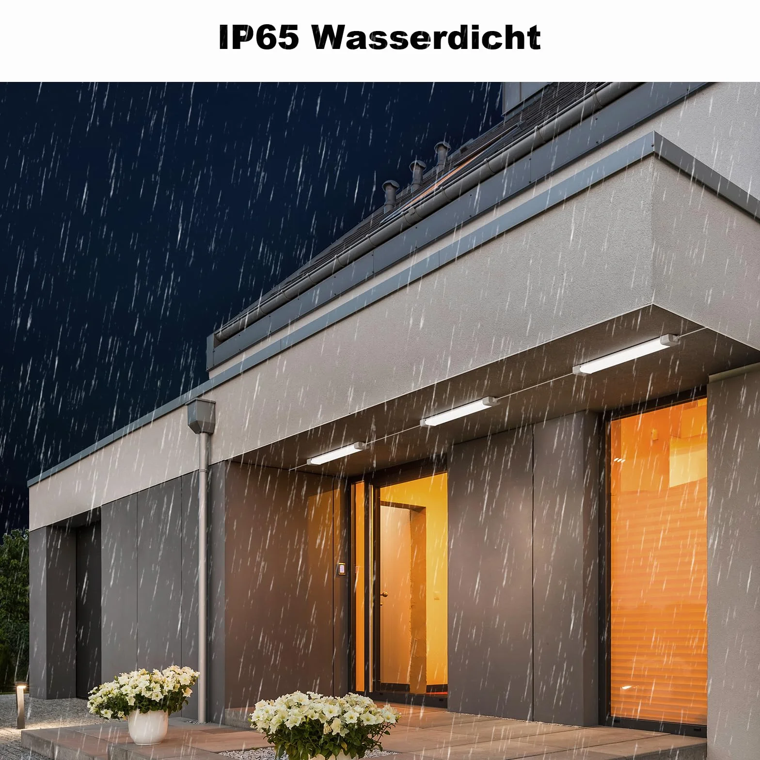 18W Fluorescente LED 60cm, 2000lm Tubo LED de Neón Acoplable, Blanco Natural (4000K) IP65 Impermeable LED Luz de Techo, para Garaje Oficina Sótano Cocina Supermercado