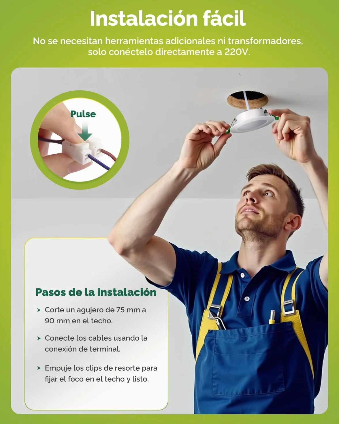 Fondiiz 12 Pack Downlight LED Techo Empotrable, 6W 220V IP44, Corte 75-90mm, Diámetro 98mm