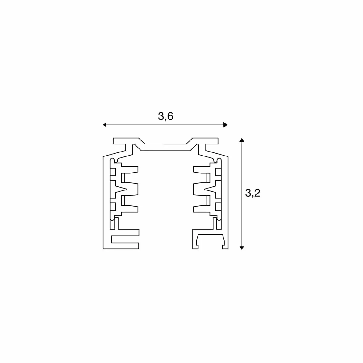 SLV EUTRAC carril conductor trifásico EUTRAC/blanco
