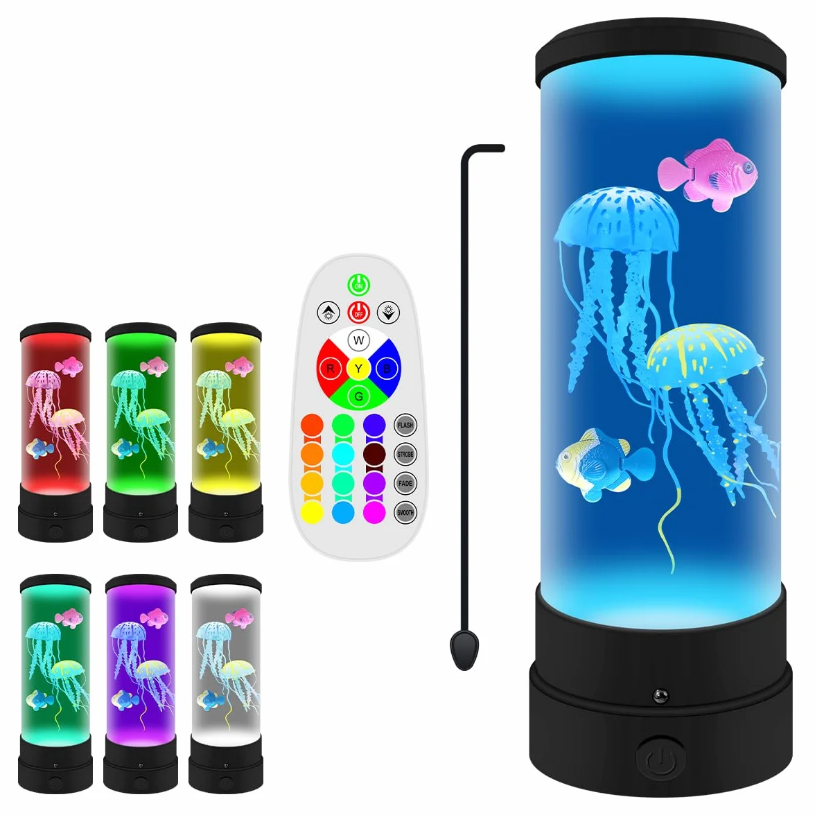 Lámpara de Lava de Medusas, Acuario de Escritorio, 16 Colores Control Remoto, Decoración Hogar Regalo