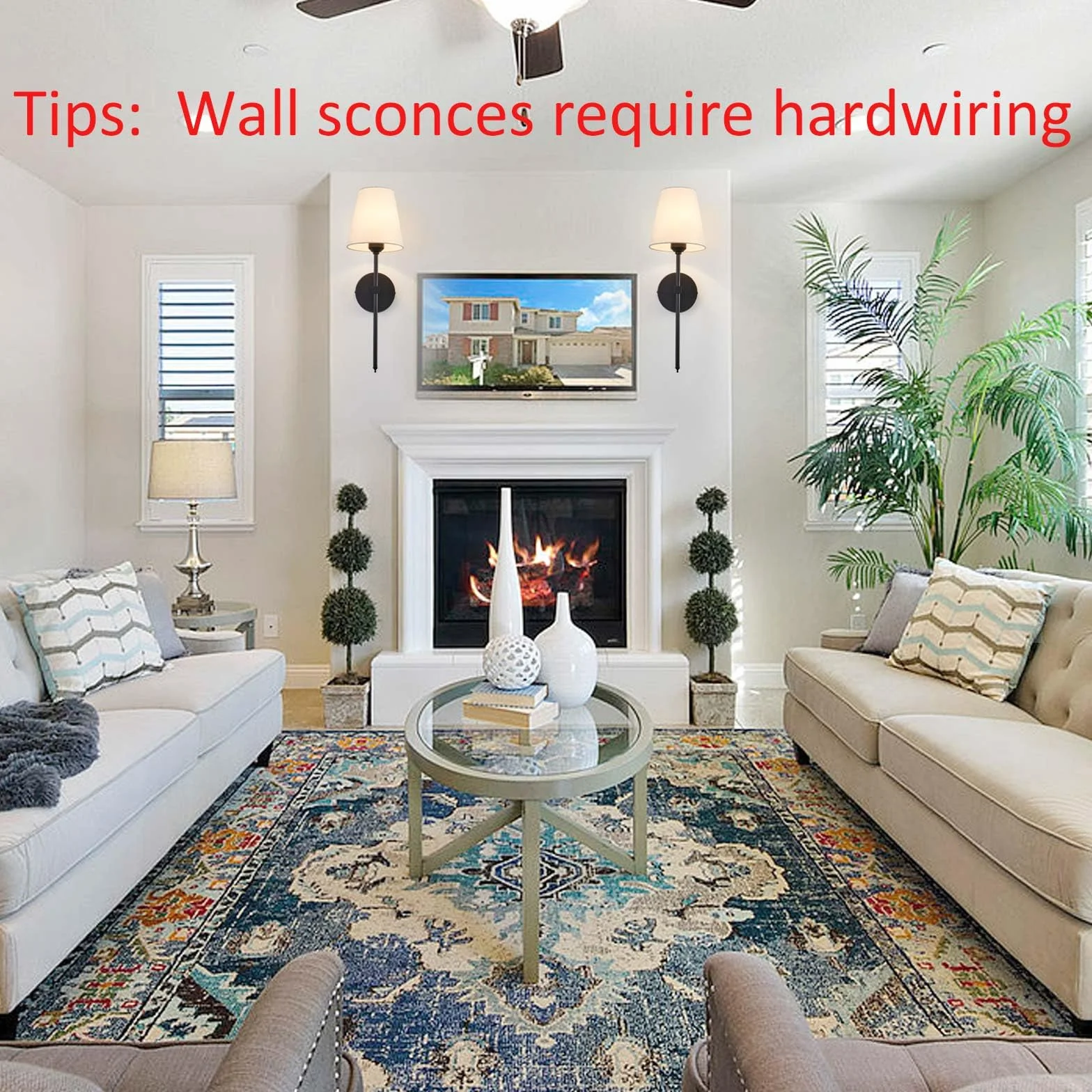 KUAUGST - Juego de 2 apliques de pared industriales retro, apliques de cambiador de baño, iluminación de pared con visualización de tela blanca, adecuado para recámara, sala de estar, pasillo y cocina