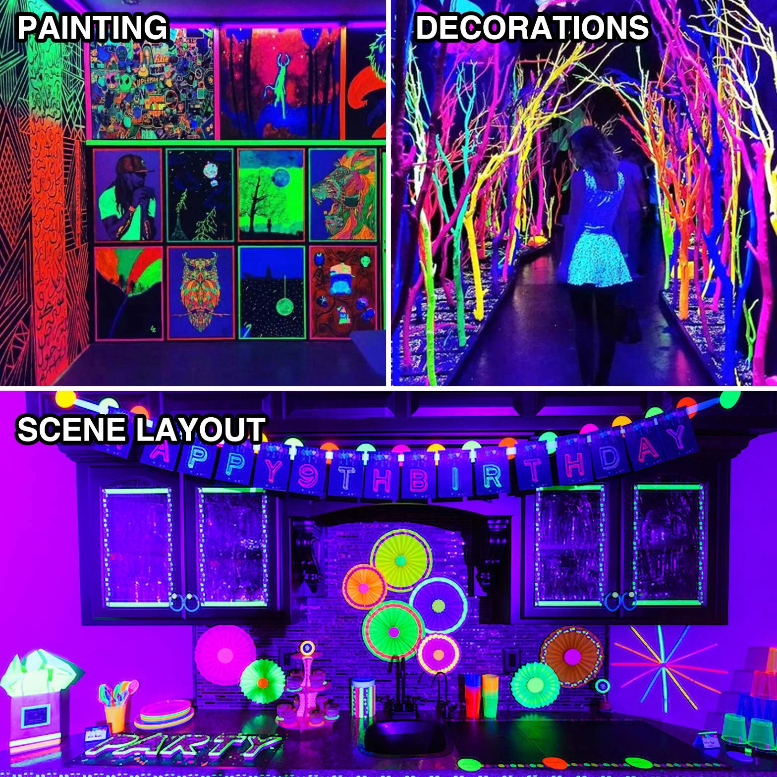 Onforu 2 Pack Luz UV 20 W, IP66 Impermeable Nivel UV-A, Foco Ultravioleta Fluorescente para Escenario Bar Club DJ Discoteca Fiesta KTV Pinta Corporal Acuario Halloween