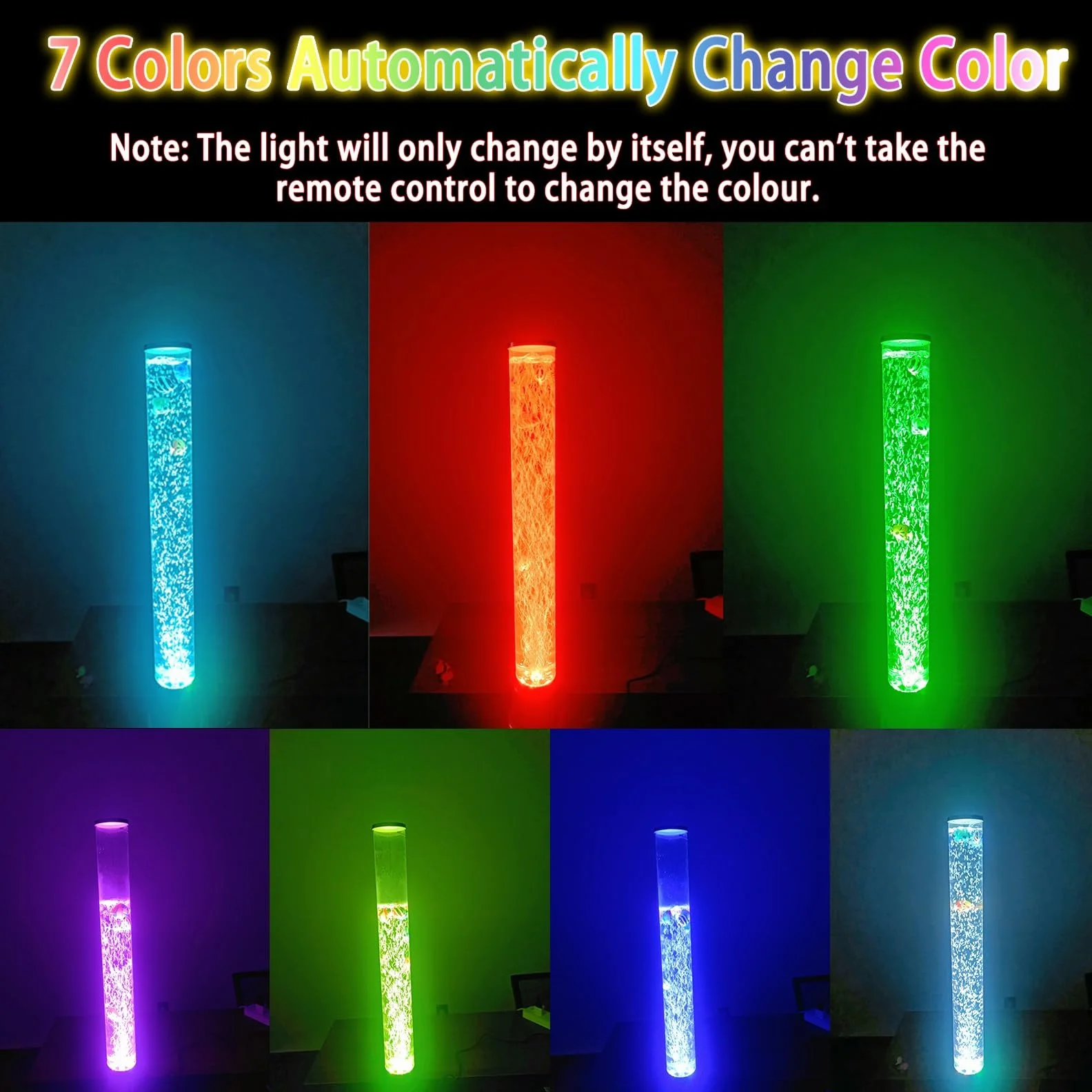 Lámpara de Lava LED con 7 Luces Cambiantes de Color para Acuario, Regalos Sensoriales