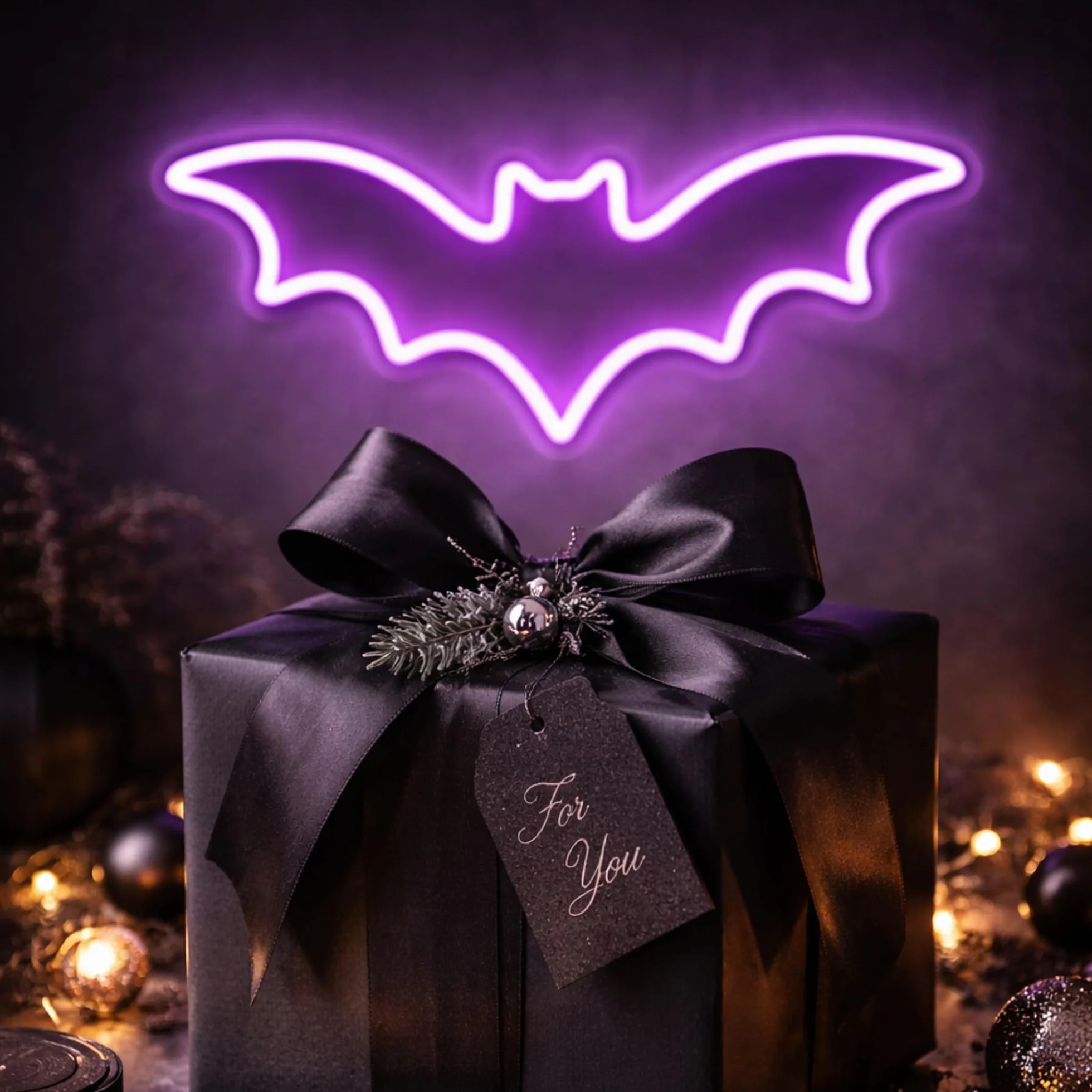 Neón Murciélago LED Grande (50x20 cm) | Cartel Luminoso Dimerizable Gaming Profesional | Decoración Setup Streamer