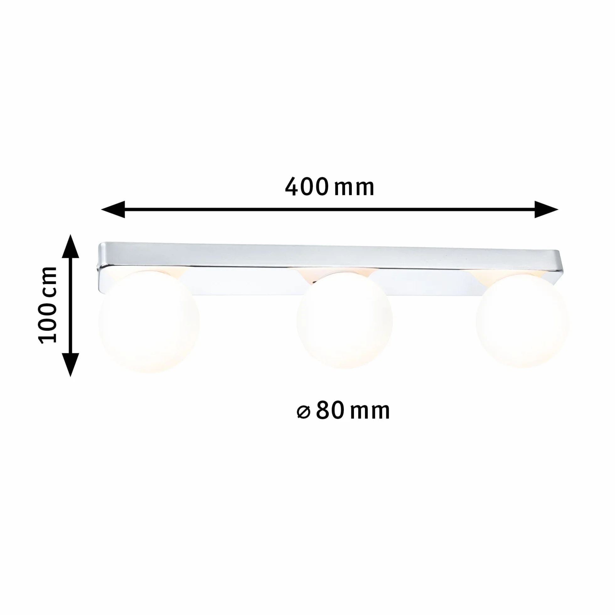 Paulmann 71063 Aplique Selection Bathroom Gove IP44 G9 230 V máx. 3x20W regulable, cromo, satinado, luminaria de baño