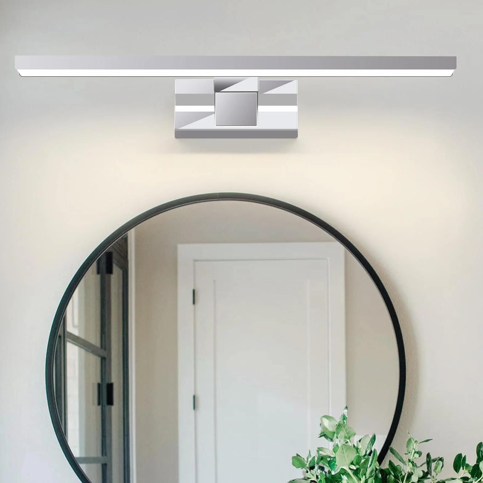 Homefire Luz de pared LED 8W 40cm Cromo IP44 4000K para espejo de baño