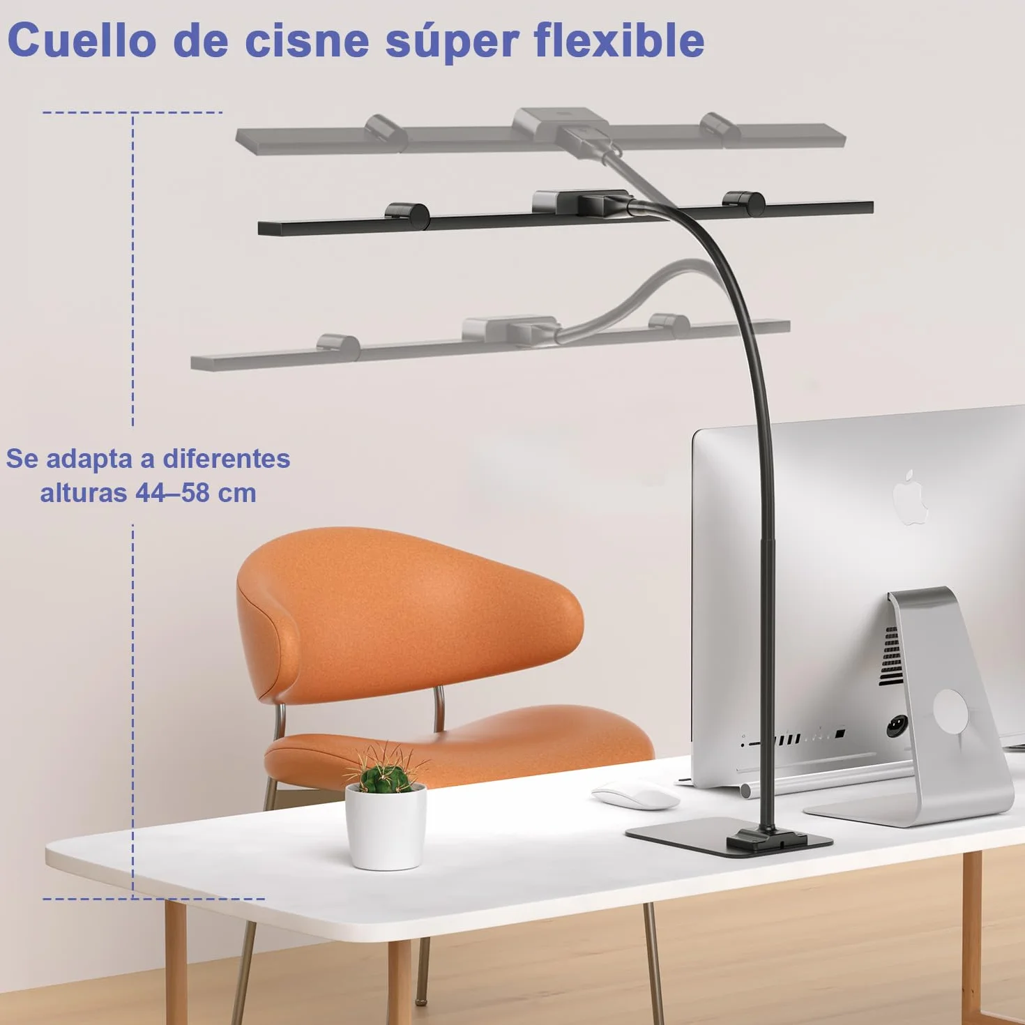 KableRika Lámpara Escritorio LED, 24W Flexo Escritorio con Base, Luz de Arquitecto Regulable, luz monitor con Temporizador, 1500 lúmenes para Leer, Estudiar y Oficina en el Hogar