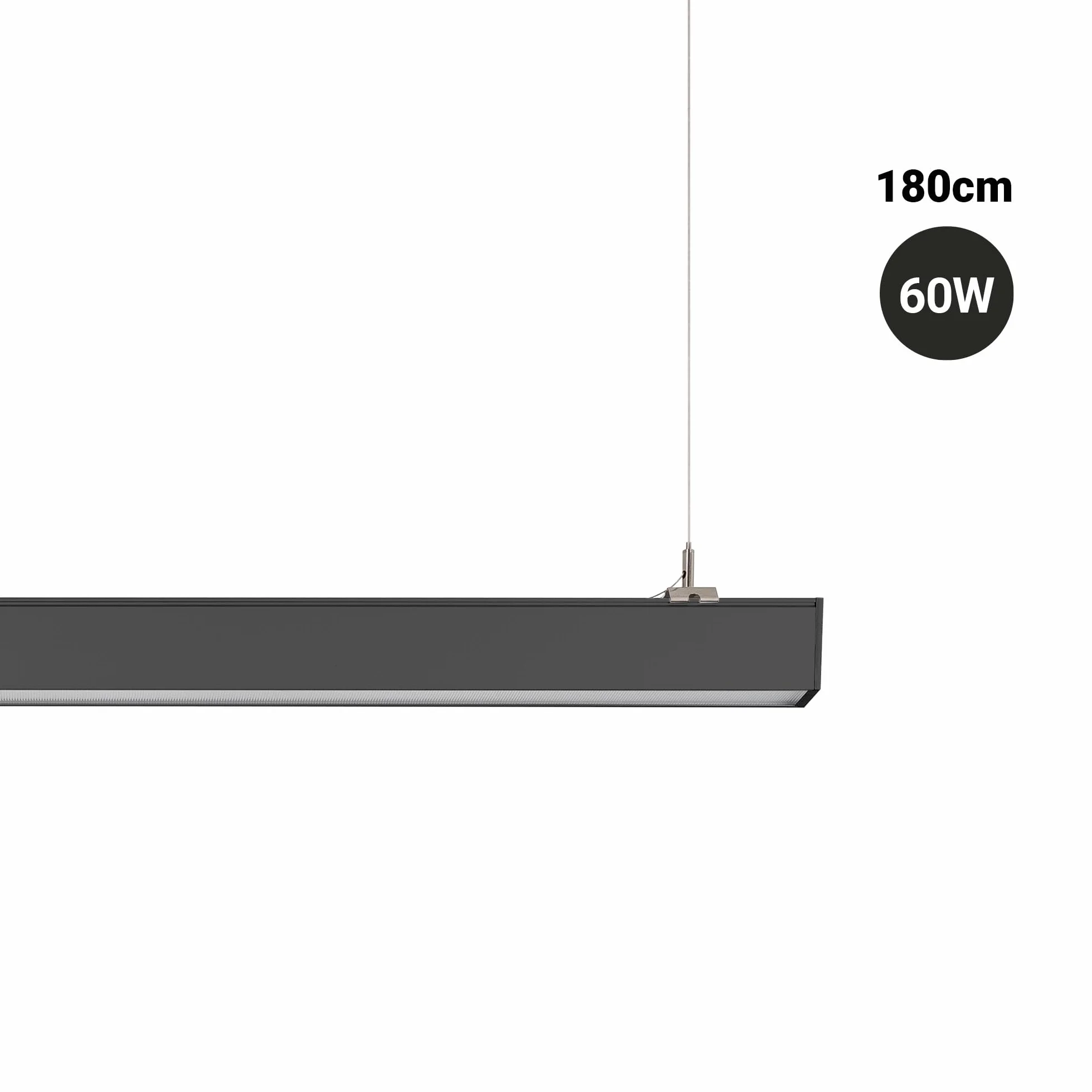 B·LED BARCELONA LED Luminaria lineal LED CCT 60W 180cm Potencia ajustable Suspensión superficie