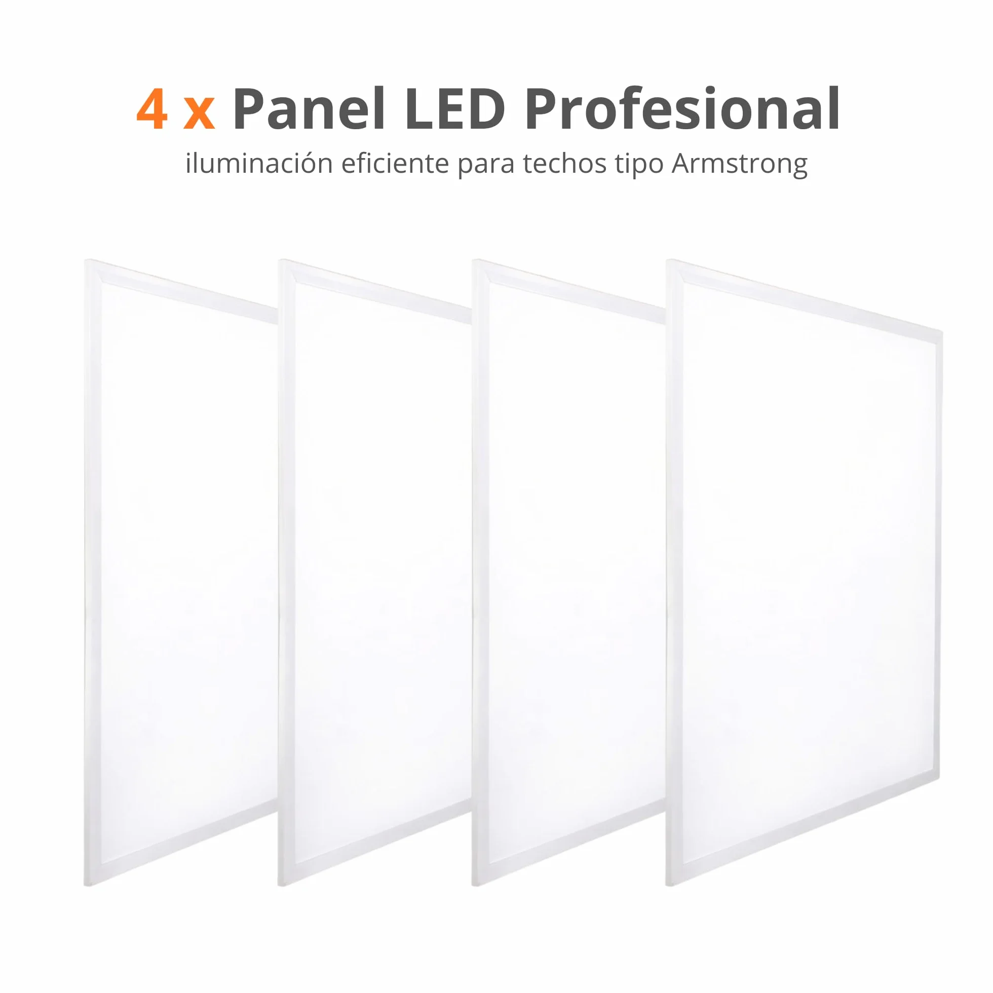Panel LED Retroiluminado 60x60cm 48W Blanco Frío 6000K 4500 lúmenes Pack x4